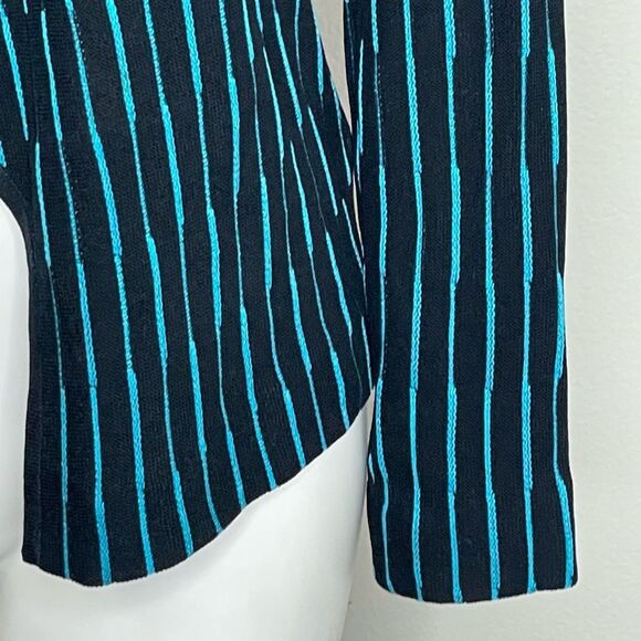 Ming Wang Black Stripe Waterfall Cardigan Size Small - Picture 5 of 16